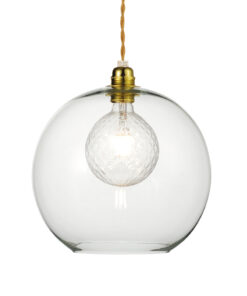 Κρεμαστό Φωτιστικό 1ΧΕ27 Διάφανο Γυαλί Φ300 Χρυσή Ανάρτηση ACA DECOR – V3643330CL