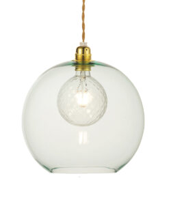 Κρεμαστό Φωτιστικό 1ΧΕ27 Διάφανο Μέντα Γυαλί Φ300 Χρυσή Ανάρτηση ACA DECOR – V3643330LG