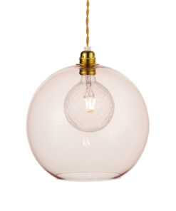 Κρεμαστό Φωτιστικό 1ΧΕ27 Διάφανο Ροζ Γυαλί Φ300 Χρυσή Ανάρτηση ACA DECOR – V3643330LP