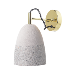 ACA DECOR – Επίτοιχο Φωτιστικό 1ΧΕ27 Γκρι Πηλός + Ορείχαλκο Μέταλλο 22,5Χ14Χ26cm