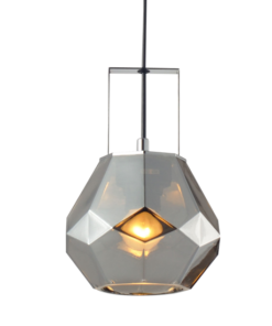 ACA DECOR – Κρεμαστό Φωτιστικό 1ΧΕ27 Γυαλί Φιμέ + Χρώμιο Μέταλλο Φ18ΧΗ120cm