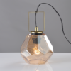 ACA DECOR   – Επιτραπέζιο Φωτιστικό 1ΧΕ27 Γυαλί Κεχριμπάρι + Ορείχαλκος Μέταλλο Φ18ΧH24,5cm