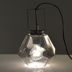 ACA DECOR – Επιτραπέζιο Φωτιστικό1ΧΕ27 Γυαλί Φιμέ + Χρώμιο Μέταλλο Φ18ΧH24,5cm