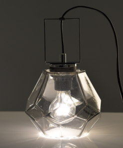 ACA DECOR – Επιτραπέζιο Φωτιστικό1ΧΕ27 Γυαλί Φιμέ + Χρώμιο Μέταλλο Φ18ΧH24,5cm