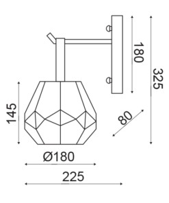 ACA DECOR   – Επίτοιχο Φωτιστικό 1ΧΕ27 Γυαλί Φιμέ + Χρώμιο Μέταλλο Φ18Χ23,5Χ30cm