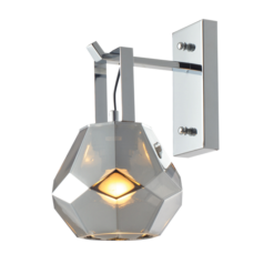 ACA DECOR – Επίτοιχο Φωτιστικό 1ΧΕ27 Γυαλί Φιμέ + Χρώμιο Μέταλλο Φ18Χ23,5Χ30cm