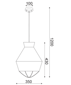 ACA DECOR   – Κρεμαστό Φωτιστικό 1ΧΕ27 Ύφασμα Καφέ + Λευκό Φ35ΧΗ120cm