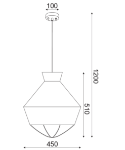 ACA DECOR   – Κρεμαστό Φωτιστικό 1ΧΕ27 Ύφασμα Κίτρινο + Λευκό Φ35ΧΗ120cm