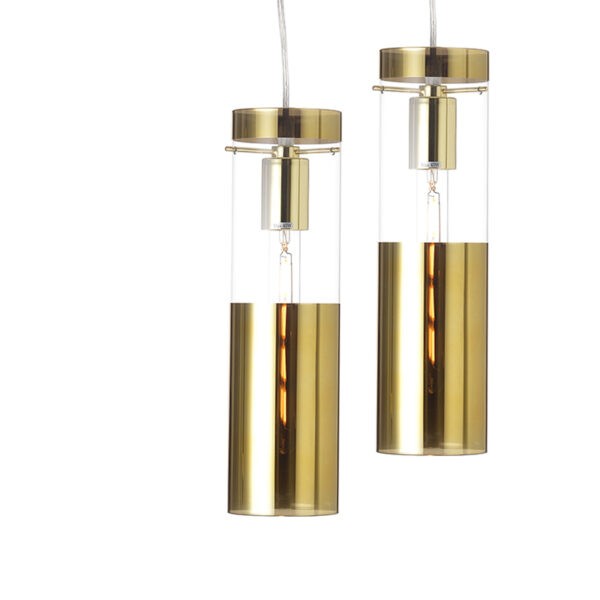 ACA DECOR  – Κρεμαστό Φωτιστικό 5ΧΕ27 Ορείχαλκο Γυαλί + Μέταλλο Φ37ΧΗ180