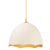 ACA DECOR   – Κρεμαστό Φωτιστικό 1ΧΕ27 Λευκό/Χρυσό Πηλός Φ35ΧΗ120cm