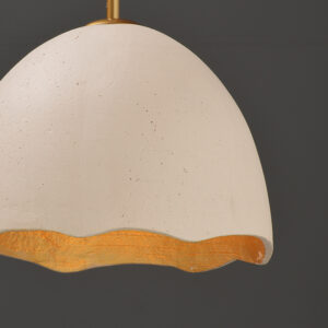 ACA DECOR   – Κρεμαστό Φωτιστικό 1ΧΕ27 Λευκό/Χρυσό Πηλός Φ35ΧΗ120cm