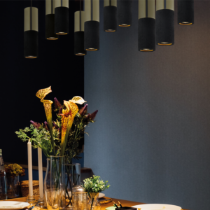 ACA DECOR   – Φωτιστικό Οροφής / Τοίχου 1XGU10 Μαύρο Πηλός + Μεταλλικό Ορείχαλκο  Φ7ΧΗ24cm
