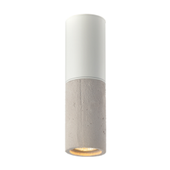 ACA DECOR – Φωτιστικό Οροφής / Τοίχου 1XGU10 Γκρι Πηλός + Μεταλλικό Λευκό Φ7ΧΗ24cm