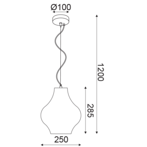 ACA DECOR   – Κρεμαστό Φωτιστικό 1ΧΕ27 Καφέ Πηλός Φ25ΧΗ120cm