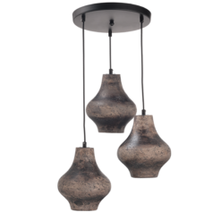 ACA DECOR – Κρεμαστό Φωτιστικό 3ΧΕ27 Καφέ Πηλός Φ39ΧΗ120cm