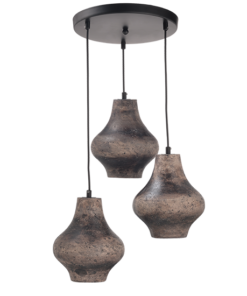 ACA DECOR – Κρεμαστό Φωτιστικό 3ΧΕ27 Καφέ Πηλός Φ39ΧΗ120cm