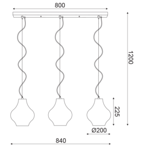 ACA DECOR  – Κρεμαστό Φωτιστικό 3ΧΕ27 Καφέ Πηλός Φ20Χ84ΧΗ120cm