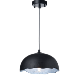 ACA DECOR – Κρεμαστό Φωτιστικό 1ΧΕ27 Μαύρο/Ασημί Πηλός Φ25ΧΗ120cm