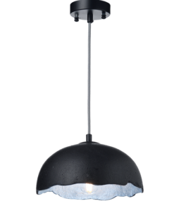 ACA DECOR – Κρεμαστό Φωτιστικό 1ΧΕ27 Μαύρο/Ασημί Πηλός Φ25ΧΗ120cm