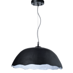 ACA DECOR – Κρεμαστό Φωτιστικό 1ΧΕ27 Μαύρο/Ασημί Πηλός Φ45ΧΗ120cm