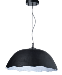 ACA DECOR – Κρεμαστό Φωτιστικό 1ΧΕ27 Μαύρο/Ασημί Πηλός Φ45ΧΗ120cm