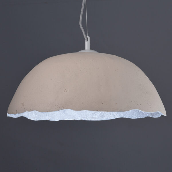 ACA DECOR   – Κρεμαστό Φωτιστικό 1ΧΕ27 Λευκό/Ασημί Πηλός Φ45ΧΗ120cm