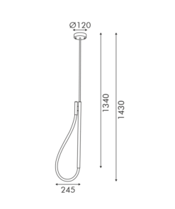 Κρεμαστό Φωτιστικό MALPO LED 12W 3000K 536lm Μαύρο Μεταλλικό + Σιλικόνη L18.5*H150 ACA – V43175PBK700