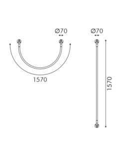Γραμμικό Φωτιστικό Τοίχου MALPO LED 16W 3000K 980lm Μαύρο Μεταλλικό + Σιλικόνη D4*H160 ACA – V43177WBK1600