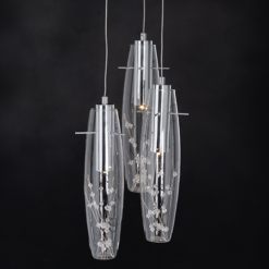 ACA DECOR – Κρεμαστό LED 3X3W 3000K Γυαλί + Χρώμιο Μεταλλικό + Κρύσταλλο Φ30ΧΗ100cm