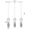 ACA DECOR  – Κρεμαστό LED 3X3W 3000K Γυαλί + Χρώμιο Μεταλλικό + Κρύσταλλο  65Χ7ΧΗ100cm