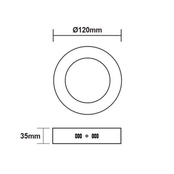 ΛΕΥΚΟ ΣΤΡΟΓΓΥΛΟ LED ΠΑΝΕΛ ΟΡΟΦΗΣ 6W 3000K 450Lm Φ117mm ACA – VEKO630RW