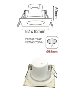 LED ΧΩΝΕΥΤΟ ΦΩΤΙΣΤΙΚΟ ΣΠΟΤ ΝΙΚΕΛ ΜΑΤ ΤΕΤΡΑΓΩΝΟ ΑΔΙΑΒΡΟΧΟ 5W 230V 120° IP65 VERA ACA- VERA530SNM