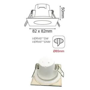 LED ΧΩΝΕΥΤΟ ΦΩΤΙΣΤΙΚΟ ΣΠΟΤ ΝΙΚΕΛ ΜΑΤ ΤΕΤΡΑΓΩΝΟ ΑΔΙΑΒΡΟΧΟ 5W 230V 120° IP65 VERA ACA- VERA530SNM