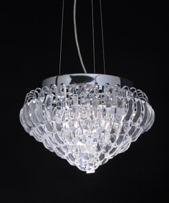 ACA DECOR – Κρεμαστό Φωτιστικό 3ΧΕ14 Κρύσταλλο + Χρώμιο Μέταλλο Φ35ΧΗ100cm