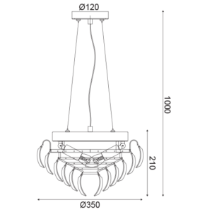 ACA DECOR  – Κρεμαστό Φωτιστικό 3ΧΕ14 Κρύσταλλο + Χρώμιο Μέταλλο Φ35ΧΗ100cm