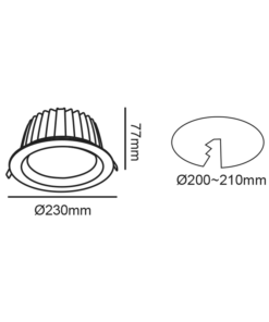 Χωνευτό Φωτιστικό Λευκό Φ230 LED COB 40W 4700lm 100° 3000K ACA – VIDO4030