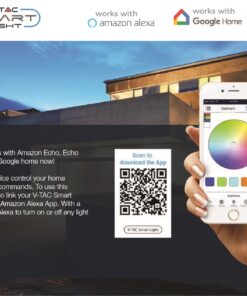 Wi-Fi Λάμπα LED 10W E27 A60 V-TAC Smart Home 200° 806lm 2700K-6400K+RGB – 2751