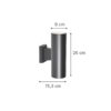InLight Winnipeg 2xΕ27 Outdoor Up-Down Wall Lamp Anthracite D:15.3cmx26cm (80203444)