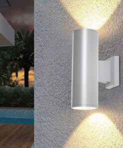 InLight Winnipeg 2xΕ27 Outdoor Up-Down Wall Lamp Grey D:15.3cmx26cm (80203434)
