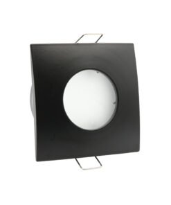 InLight Χωνευτό σποτ από μαύρο μέταλλο 1XGU10 IP44 D:8cm (Χ0009-BL)