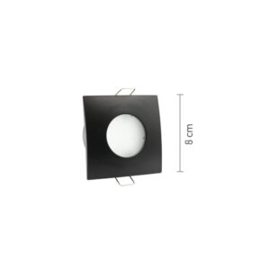 InLight Χωνευτό σποτ από μαύρο μέταλλο 1XGU10 IP44 D:8cm (Χ0009-BL)