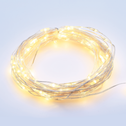 100 LED ΛΑΜΠΑΚ ΣΕΙΡΑ ΧΡΟΝΟΔΙΑΚ ΘΕΡΜΟ ΛΕΥΚΟ ΑΣΗΜΙ ΚΑΛΩΔ ΧΑΛΚΟΥ & ΜΠΑΤΑΡ 3xAA IP44 10m+10cm ACA – X01100115