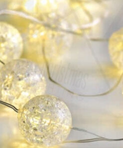 BALL Σχέδιο 20 LED ΛΑΜΠΑΚ ΣΕΙΡΑ ΘΕΡΜΟ ΛΕΥΚΟ ΑΣΗΜΙ ΚΑΛΩΔ ΧΑΛΚΟΥ & ΜΠΑΤΑΡ 2xAA IP20 2m+10cm 1.2W ACA – X01201116
