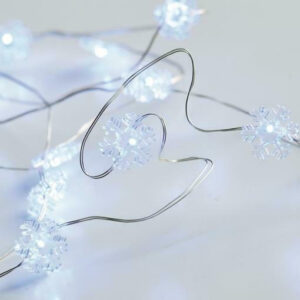 SNOWFLAKE Σχέδιο 20 LED ΛΑΜΠΑΚ ΣΕΙΡΑ ΨΥΧΡΟ ΛΕΥΚΟ ΑΣΗΜΙ ΚΑΛΩΔ ΧΑΛΚΟΥ & ΜΠΑΤΑΡ 2xAA IP20 2m+10cm ACA – X01202114