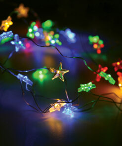 STAR, 20 LED  ΛΑΜΠAKIA ΧΑΛΚΟΥ, RGBY,  ΑΣΗΜΙ. ΚΑΛ. & ΜΠΑΤ. 2xAA, IP20, 2M+10CM, 1.2W ACA – X01203112
