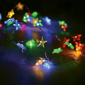 STAR, 20 LED  ΛΑΜΠAKIA ΧΑΛΚΟΥ, RGBY,  ΑΣΗΜΙ. ΚΑΛ. & ΜΠΑΤ. 2xAA, IP20, 2M+10CM, 1.2W ACA – X01203112