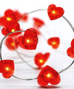 RED HEART, 20 LED  ΛΑΜΠΑΚΙΑ ΧΑΛΚΟΥ, ΚΟΚΚΙΝΟ,  ΑΣΗΜΙ. ΚΑΛ. & ΜΠΑΤ. 2xAA, IP20, 2M+10CM, 1.2W ACA – X01204115
