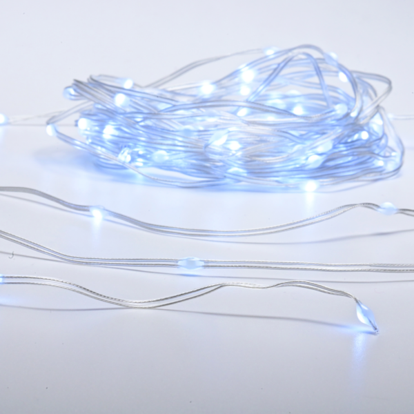 SKIN LINE LAMP 100 ΛΑΜΠ. LED CW 3AA BAT 8 ΠΡΟΓΡ. IP44 ΜΗΚΟΣ 10m 0,3m ΔΙΑΦΑΝΟ ΚΑΛΩΔΙΟ ΤΡΟΦ. ACA - X0410021261