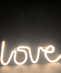 LOVE, 118 NEON LED ΛΑΜΠΑΚΙΑ ΜΕ ΜΠΑΤΑΡΙΑ (3xAA)/USB, WW, IP20, 35.5x2x13cm ACA – X041181322