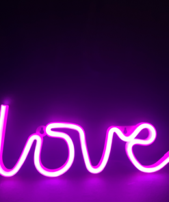 LOVE, 118 NEON LED ΛΑΜΠΑΚΙΑ ΜΕ ΜΠΑΤΑΡΙΑ (3xAA)/USB, ΡΟΖ, IP20, 35.5x2x13cm ACA – X041187322
